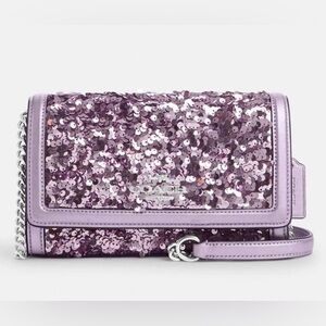 Coach sequins bag crossbody handbag shoulder bag clutch removable strap